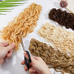 4 stücke 4 farben hohe temperatur faser lange instant-nudeln lockige frisur puppe perücke haar&nbsp;DOLL-DC0001-03