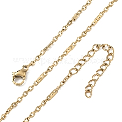 10 collier à maillons mixtes en acier inoxydable 304 de 2 mm&nbsp;NJEW-G203-06G
