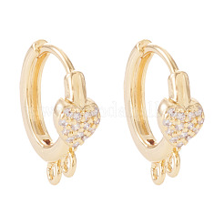 2 paio di orecchini a cerchio in ottone con micro pavé di zirconi cubici&nbsp;KK-TA0003-42