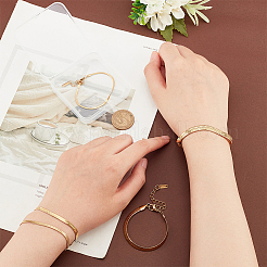 5 Stück 5 Größen Ionenplattierung (IP) 304 Edelstahl Fischgräten-Kettenarmbänder Set für Männer und Frauen&nbsp;BJEW-PH0004-37