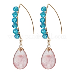 Set di gioielli a goccia in vetro e quarzo ciliegia sintetico&nbsp;SJEW-JS01292