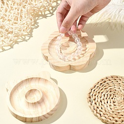 2 stücke 2 arten buche holz armreif & armband & finger ring & perlen display halter tablett&nbsp;AJEW-YW0001-26
