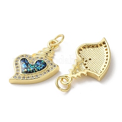 Valentinstag Messing Micro Pave klare Zirkonia Anhänger&nbsp;KK-C045-34G