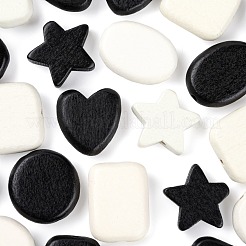 120pcs 12 perles de bois naturel peintes de style&nbsp;WOOD-LS0001-36
