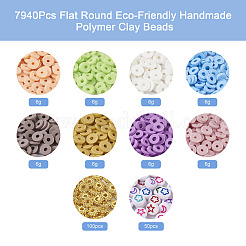 7790 Stück flache runde handgefertigte Fimo-Perlen&nbsp;CLAY-BT0001-01