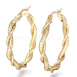 Boucle d'oreille créole en acier inoxydable 304&nbsp;EJEW-F257-13G