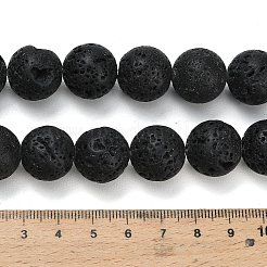 Runde Perlenstränge aus natürlichem Lavastein&nbsp;G-M169-16mm-03