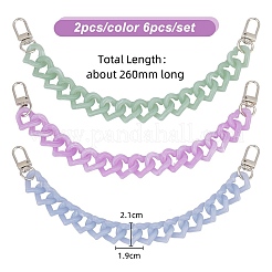 6 Stück 3 Farben imitierte Edelstein-Acryl-Herz-Stiefelketten&nbsp;FIND-AB00067