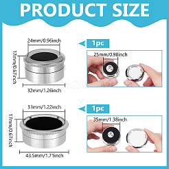2 Stück 2 Stile Legierung lose Diamant Edelstein Display-Boxen&nbsp;CON-PH0003-17P