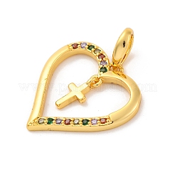 Colgante micropavé cubic zirconia de latón&nbsp;KK-U033-10G-02