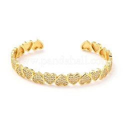 Funkelnder Herz-Armreif aus Zirkonia&nbsp;BJEW-D448-15G-RS