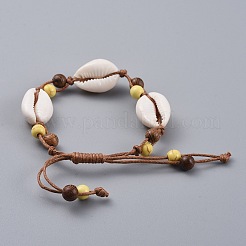 Bracelet en cordon de coton tressé ciré réglable&nbsp;BJEW-JB04674