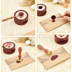 Messing-Wachssiegelstempel mit Holzgriff&nbsp;AJEW-WH0412-0185