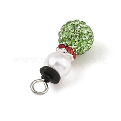 Adornos navideños hechos a mano de arcilla polimérica con colgantes de rhinestone.&nbsp;PALLOY-JF06037-01