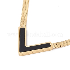 Collier pendentif lettre initiale v coquillage synthétique&nbsp;NJEW-G074-58G
