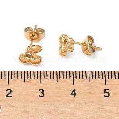 Pendientes de cereza de acero inoxidable 304&nbsp;EJEW-D324-01G