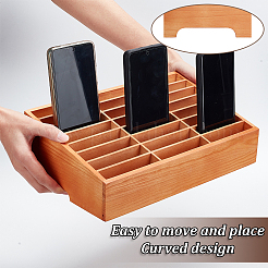 Caja de almacenamiento de teléfono celular de madera de 24 rejilla&nbsp;AJEW-WH0258-969B