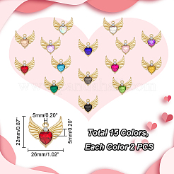 30 stücke 15 farben legierung strass anhänger&nbsp;FIND-GA0003-29