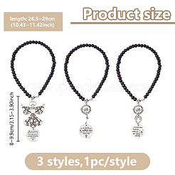3 pendentif décoratif en alliage en forme d'ange&nbsp;HJEW-WH00128