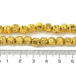 Fili di perle di roccia lavica naturale elettrodeposta&nbsp;G-I360-N01-01