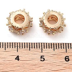 Perle europee in zircone chiaro con micro pavè di zirconi chiari&nbsp;KK-U028-25G