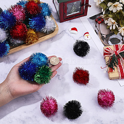 32 pompon à sequins doux en fausse fourrure bicolore&nbsp;DIY-SC0033-96