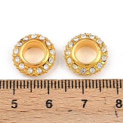 Grand trou alliage de zinc de grade A ouvrir cristal strass perles rondelle&nbsp;ALRI-O007-G01