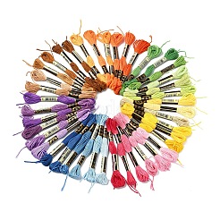 6 Bündel 6 Farben Polyester-Stickgarn&nbsp;OCOR-YW0001-24E