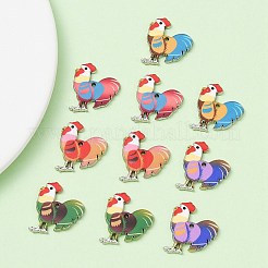 10 Stück 5-Farben-Legierungs-Emaille-Pandants&nbsp;ENAM-YW0003-60