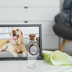 2 Stück transparente leere Glasflaschen mit Medaillonanhängern aus Edelstahl 304&nbsp;AJEW-DR00035