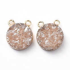 Natürliche Druzy-Achat-Charms galvanisieren&nbsp;G-L553-52