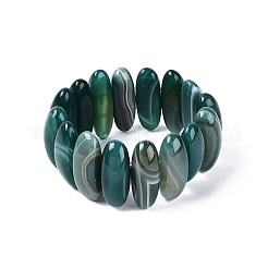 Bracelets extensibles ovales en perles d'agate naturelle pour femmes et hommes&nbsp;G-Q601-23D