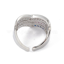 Bague de manchette ouverte avec flèche en zircone cubique colorée&nbsp;RJEW-P079-10P