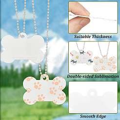 45 pendentif en aluminium vierge à transfert thermique double face&nbsp;DIY-SP0006-29B