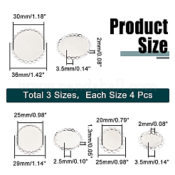 12 Stück 3 Stile Eisen Schiebecharme Cabochon Einstellungen&nbsp;FIND-PH0008-77S