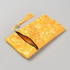 Astuccio con cerniera per libri sutra in seta in stile etnico&nbsp;ABAG-WH0050-01B
