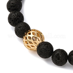 2 bracelet extensible en perles de pierre de lave naturelle pour hommes et femmes&nbsp;BJEW-JB12040