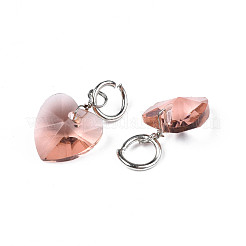 Facettierte Anhänger aus transparentem Glas&nbsp;GLAA-T024-04J