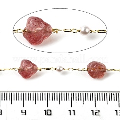 Handgefertigte Perlenketten aus natürlichen Erdbeerquarz-Nuggets&nbsp;CHC-F020-04G-09