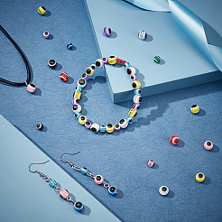 Kits de fabrication de bracelets extensibles colorés contre le mauvais œil&nbsp;DIY-PH0002-03
