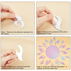 Sonnenblumen Acrylspiegel Wandaufkleber&nbsp;DIY-CN0001-18E