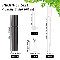 80 juego de botellas pulverizadoras de plástico de 3 ml con 2 mini embudos de plástico transparente.&nbsp;MRMJ-BC0003-28B