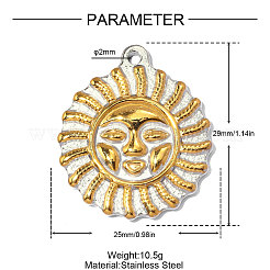 Pendentifs bicolores en acier inoxydable 304&nbsp;STAS-OY012-85G