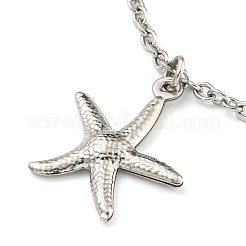 Anlaufgeschützte Sommerstrand 304 Edelstahl Kabelkette Seestern Charm Armbänder&nbsp;BJEW-P334-02P