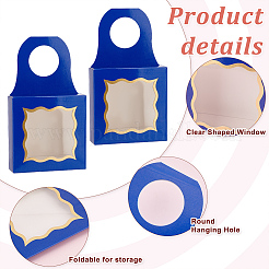 20 Stück 5 Stile quadratische Aufbewahrungsboxen aus Kraftpapier für Festivalgeschenke mit PVC-Fenster und Lochgriff&nbsp;CON-PH0003-04
