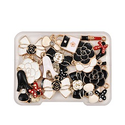 24pcs 12 styles de pendentifs en émail en alliage&nbsp;ENAM-FP0003-04