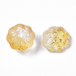 Perle di vetro verniciato a spruzzo trasparente bicolore&nbsp;X-GLAA-N035-06A-G06
