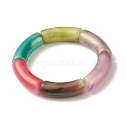 Stämmiges Stretch-Armband aus gebogenem Acrylrohr für Frauen&nbsp;BJEW-JB08285