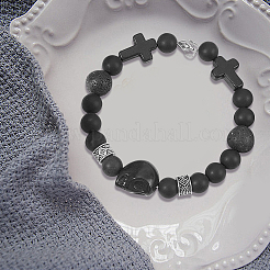 3 Strang natürliche schwarze Achatperlenstränge&nbsp;G-GO0001-04