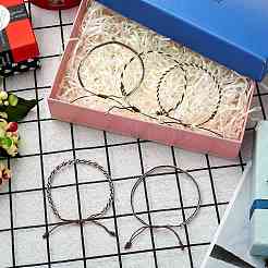 5 stücke 5 stil nylonfaden gewebte geflochtene armbänder set&nbsp;BJEW-SW00052